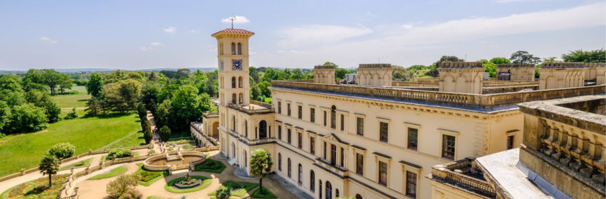 Aerial view of Osborne House on the Isle of Wight